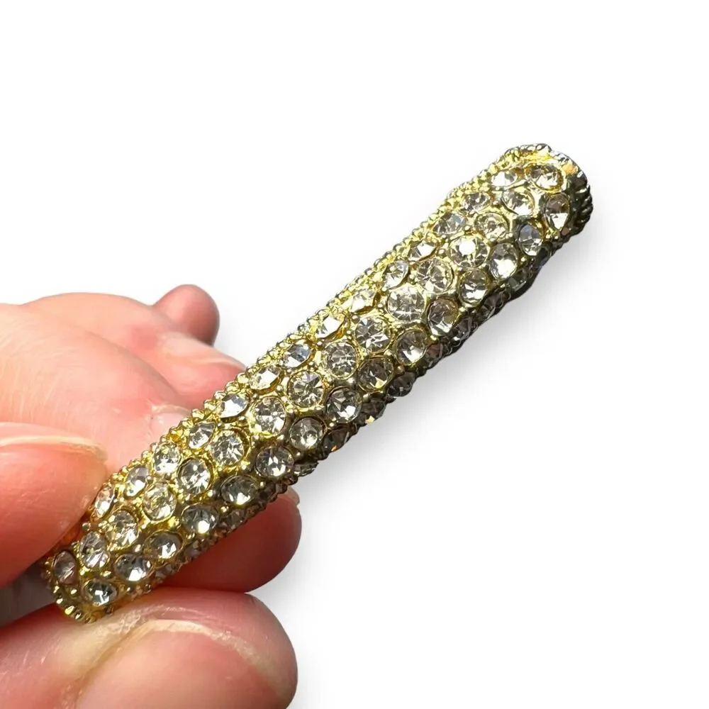 Womens Fashion Bracelet Beaded Rhinestone Jeweled Adjustable Gold Tone